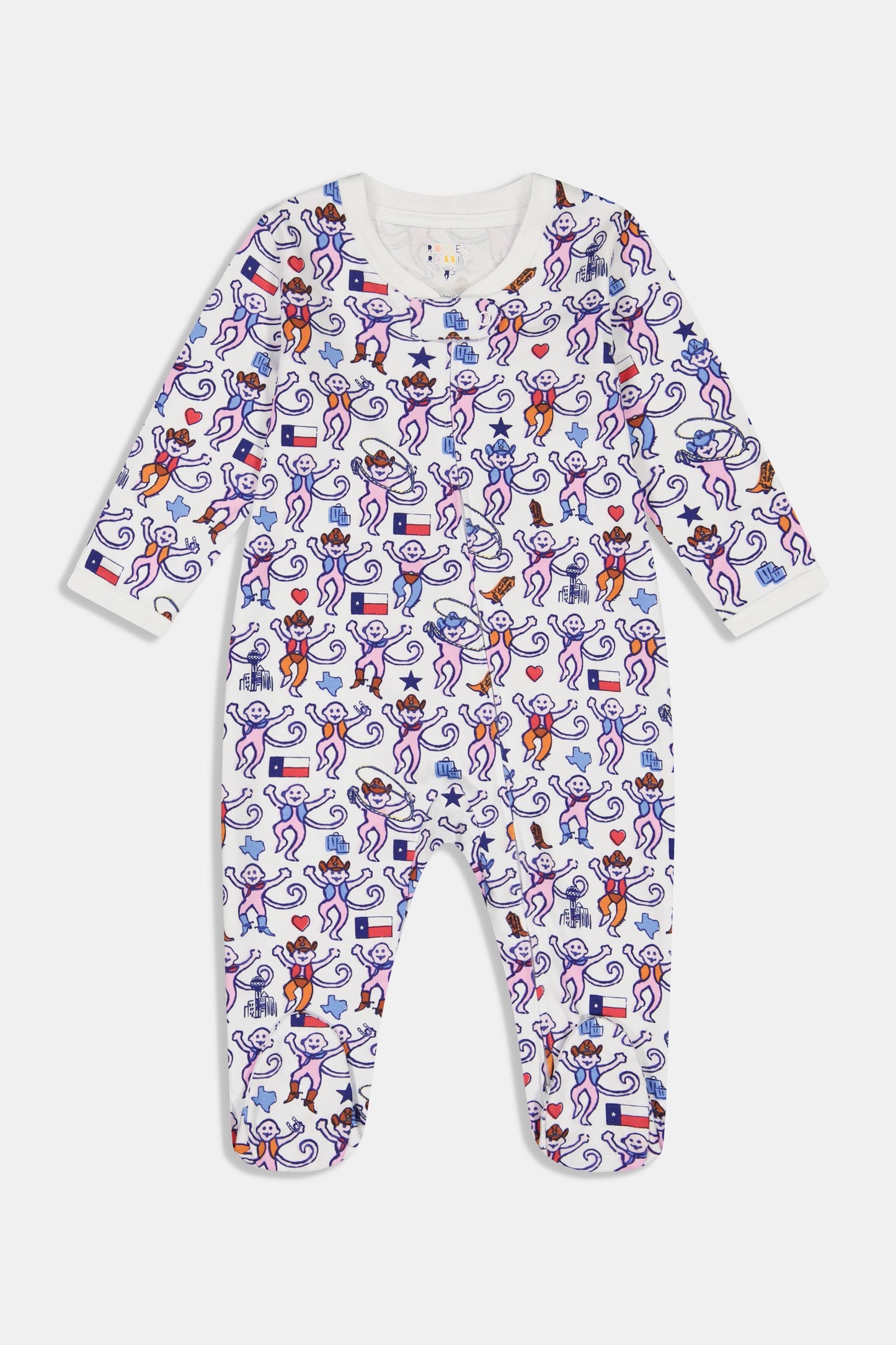 Infant Dallas Monkey Zipper Footie view 1