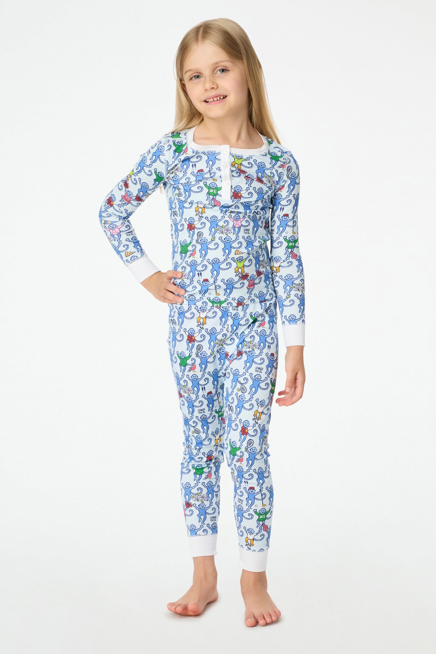 Roller Rabbit Kids Greenwich Monkey Pajamas