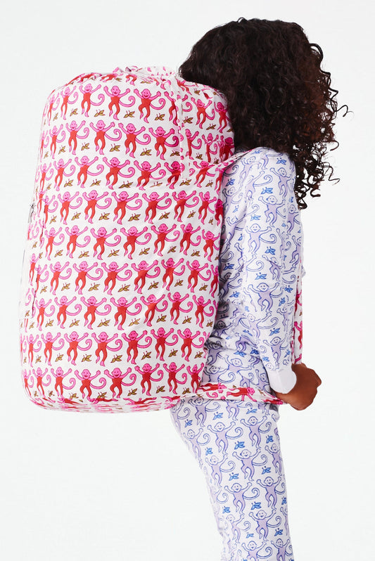 Roller Rabbit Pink Monkey Sleepover Bag view 1