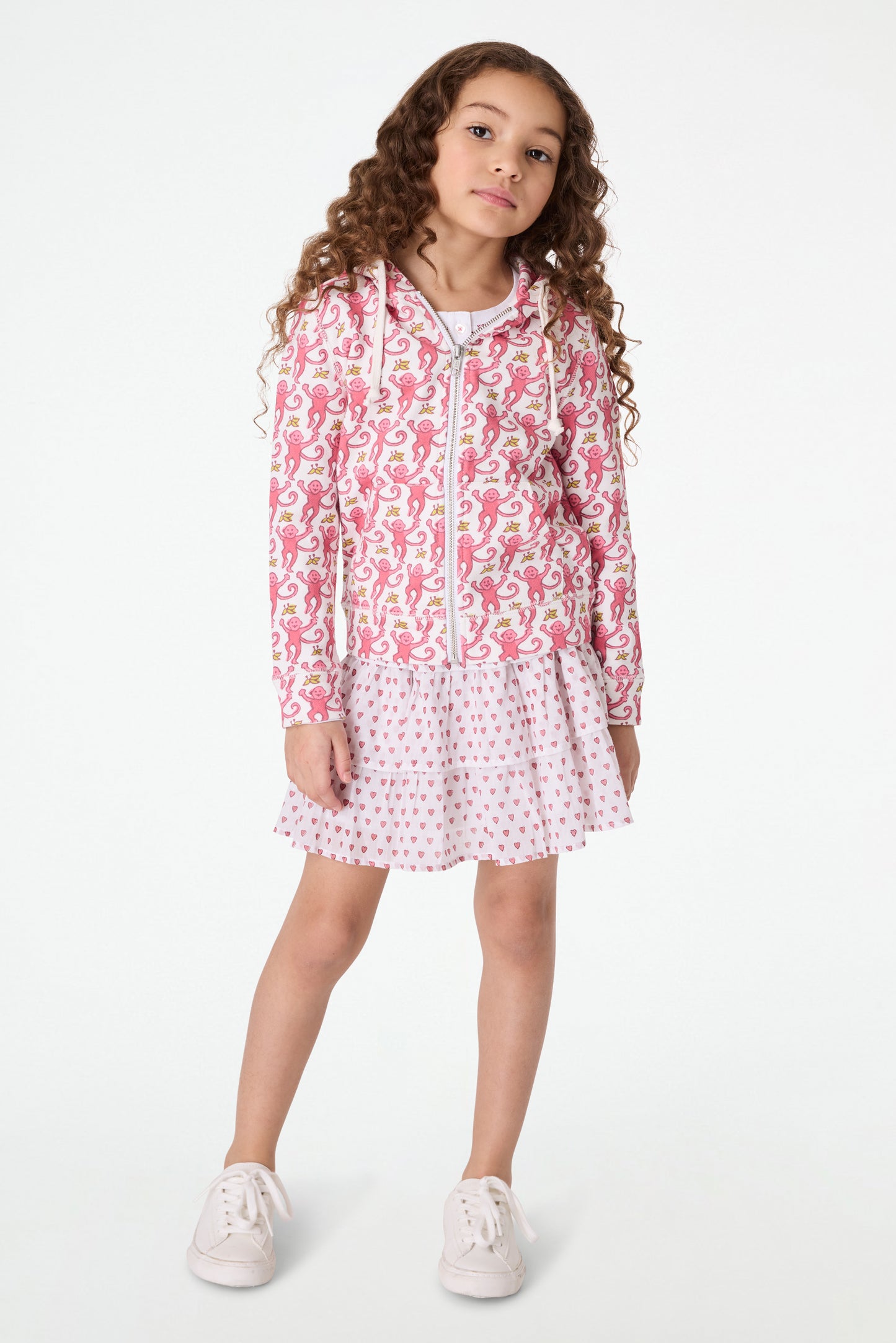 Roller Rabbit Kids Pink Monkey Harley Hoodie view 3