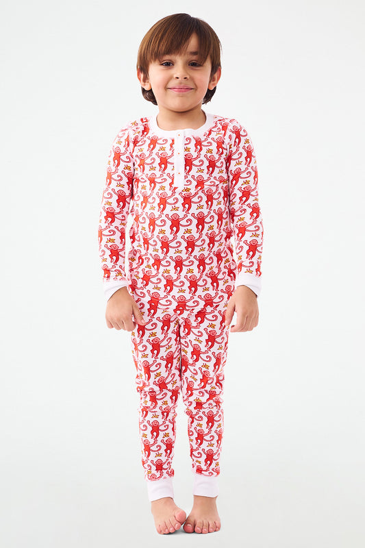 Kids Monkey Pajamas view 1