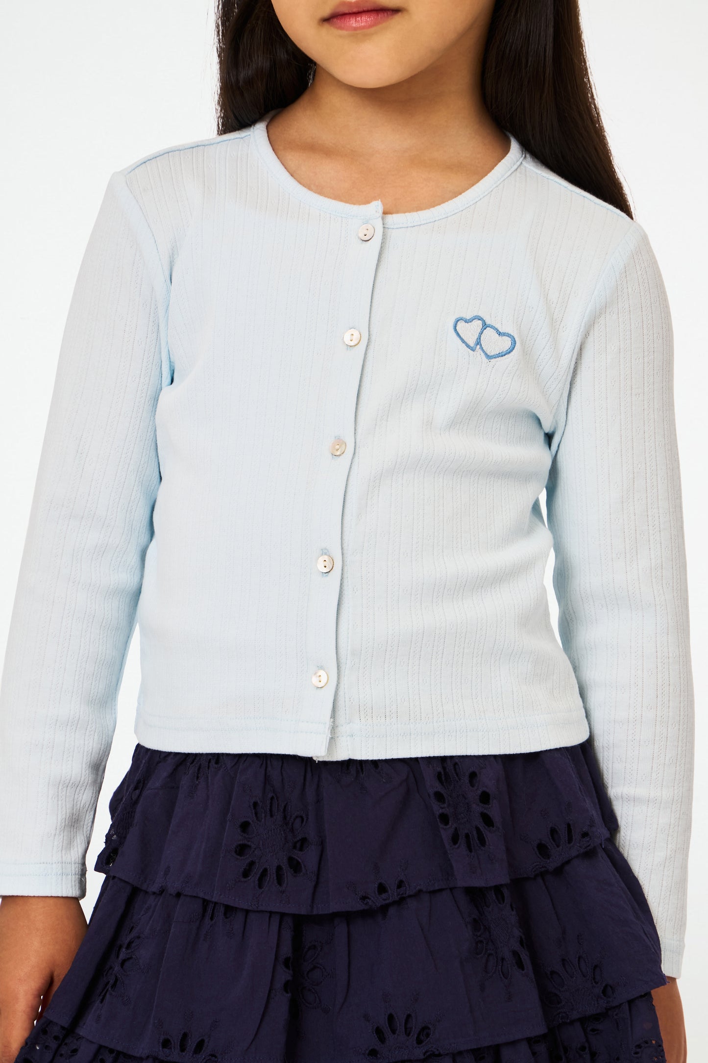 Kids Hearts Pointelle Heidi Cardigan view 3