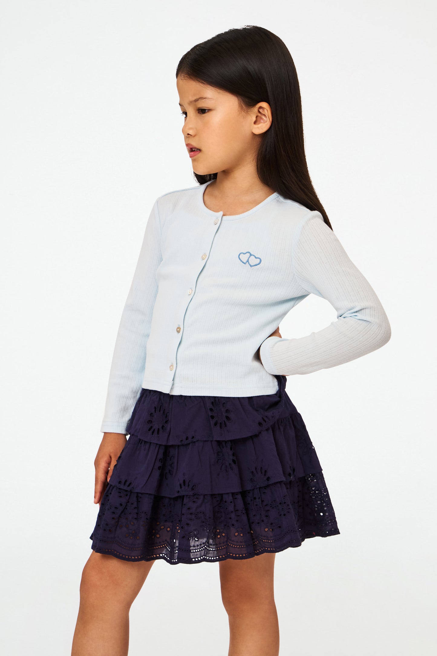Kids Hearts Pointelle Heidi Cardigan view 4