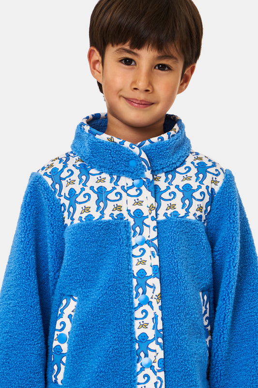 Roller Rabbit Kids Blue Monkey Lizzie Fleece Jacket view 1