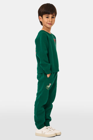 ROLLER RABBIT GREEN KIDS SNOW VILLAGE SWEATPANTS