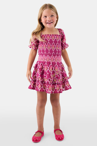 ROLLER RABBIT BURGUNDY KIDS MARQUIS FLORAL BIBI SKIRT