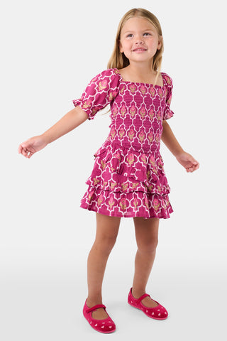 ROLLER RABBIT BURGUNDY KIDS MARQUIS FLORAL BIBI SKIRT