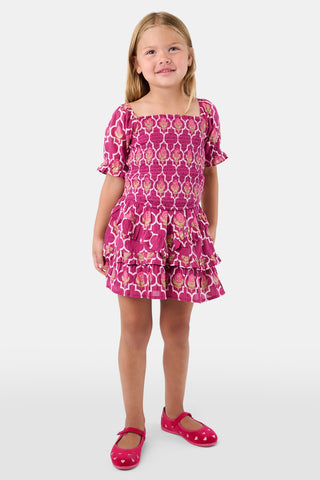 ROLLER RABBIT KIDS BURGUNDY MARQUIS FLORAL ELSIE TOP