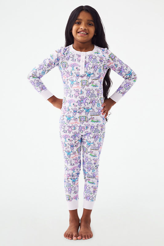 Roller Rabbit Kids Georgetown Monkey Pajamas Purple view 1