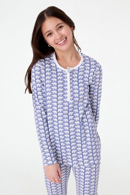 Roller Rabbit Blue Hathi Pajamas view 1