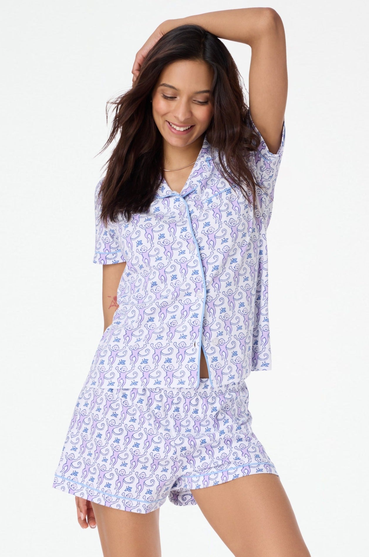 Roller Rabbit Lavender Monkey Polo Pajamas view 1