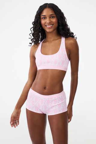 Roller Rabbit Lovely Monkey Madison Racerback Bralette Pink