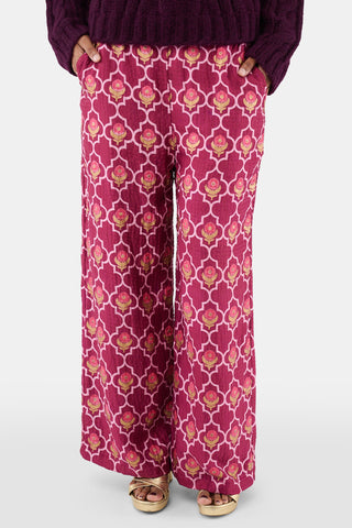 ROLLER RABBIT BURGUNDY MARQUIS FLORAL KAYLEE PANT