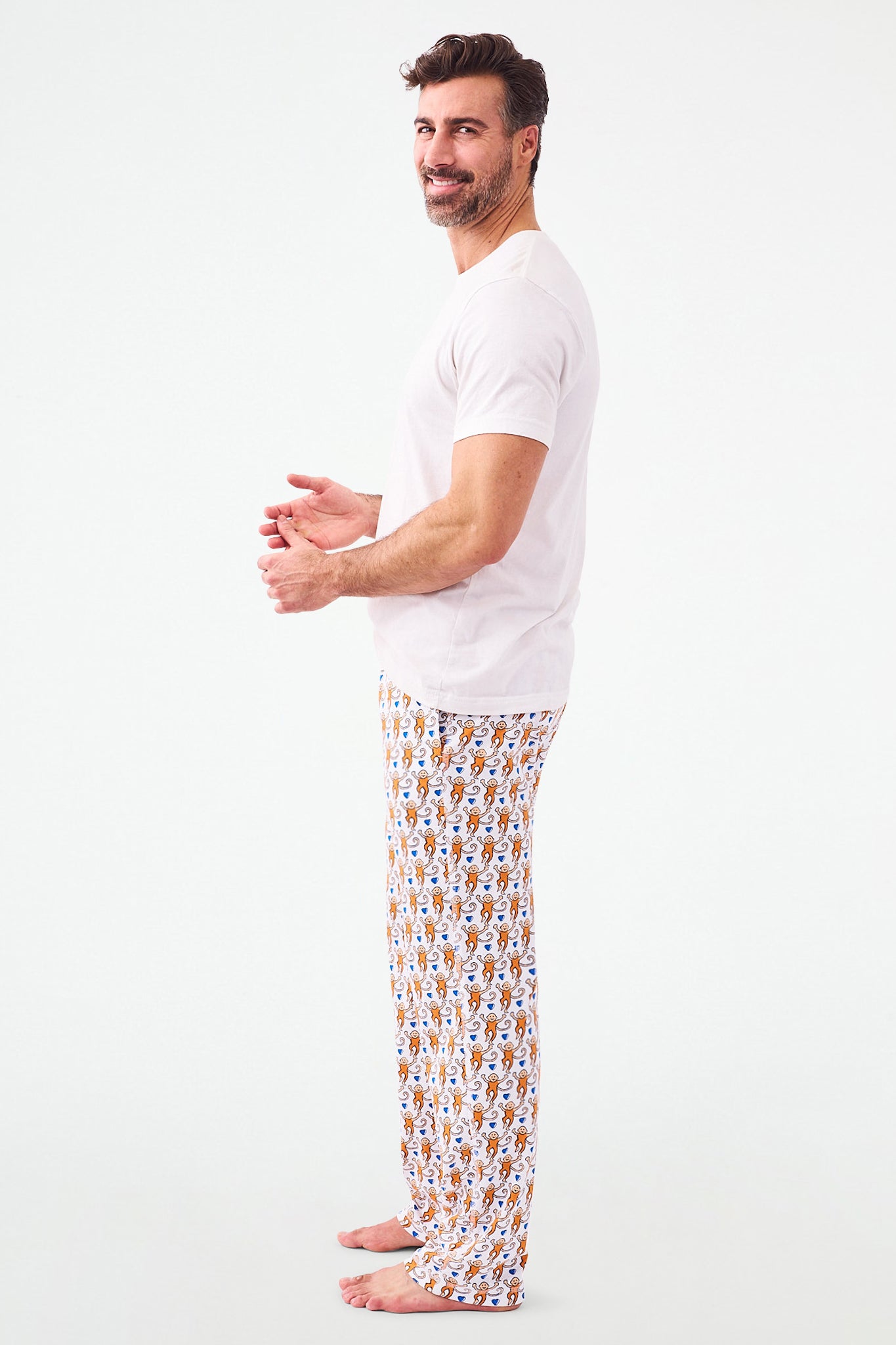 Roller Rabbit Mens Lovely Monkey Simon Pant Orange/Navy view 4