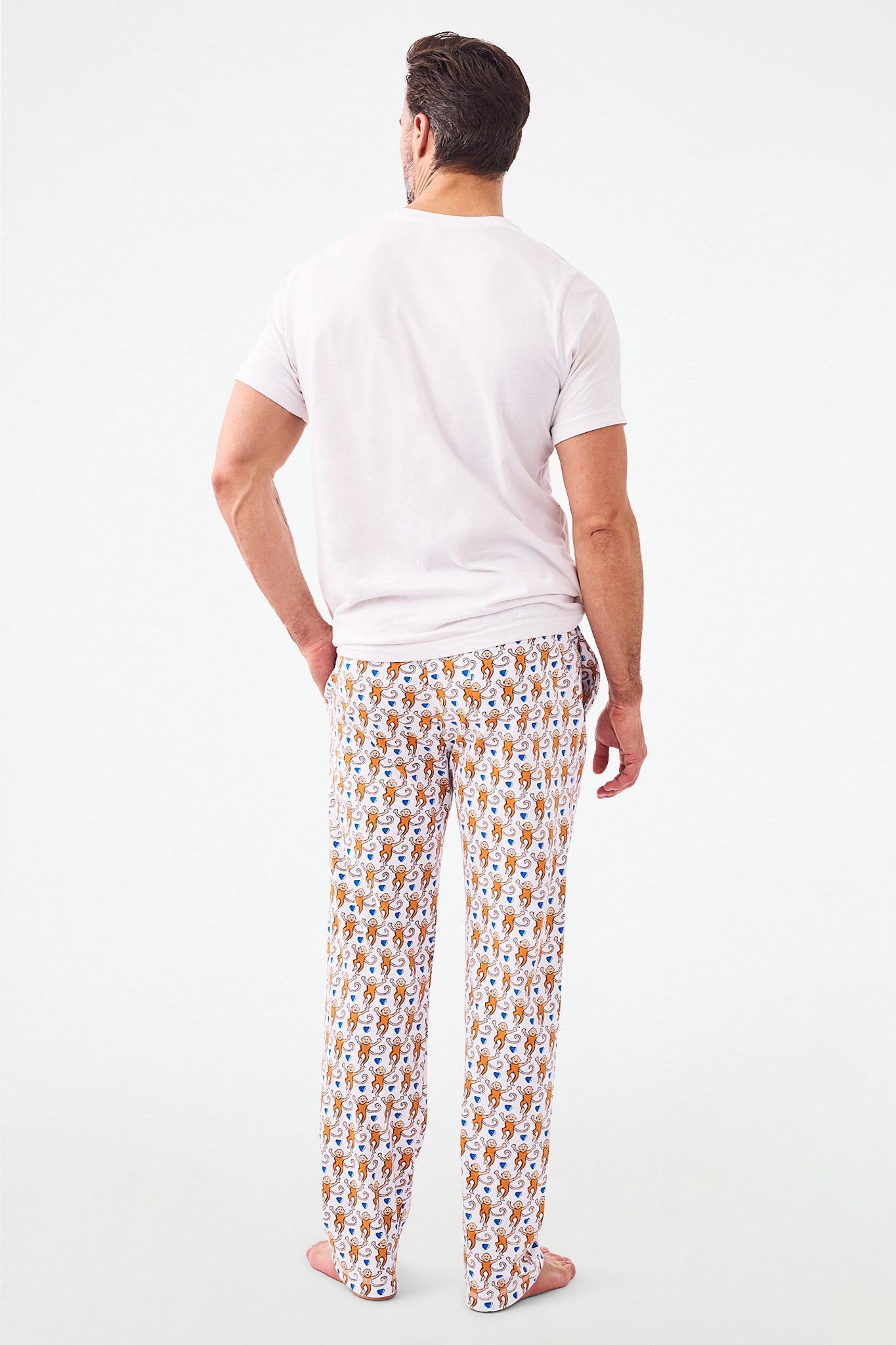 Roller Rabbit Mens Lovely Monkey Simon Pant Orange/Navy view 5