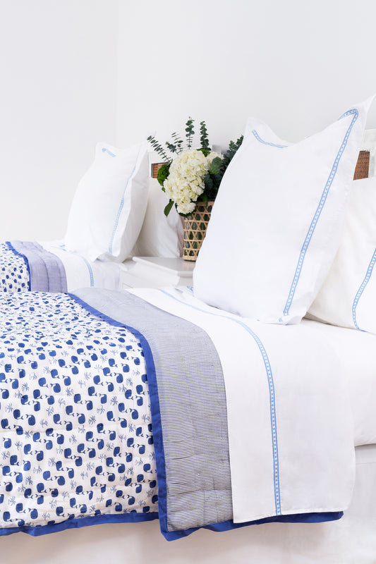 Roller Rabbit Blue Moby Quilt view 1