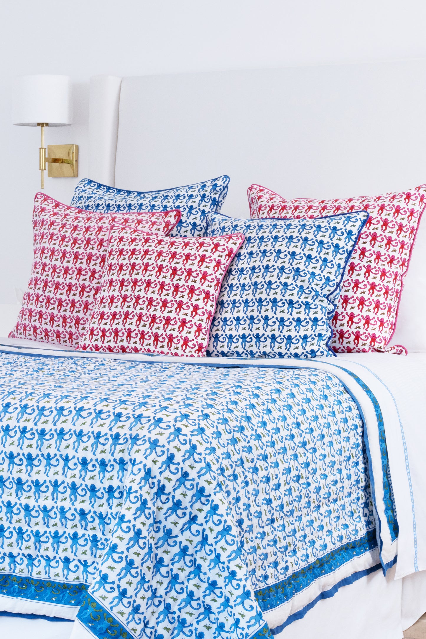 Roller Rabbit Blue Monkey Decorative Pillow view 3