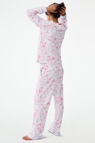 Roller Rabbit Monkey Said Yes Long Sleeve Polo Pajamas
