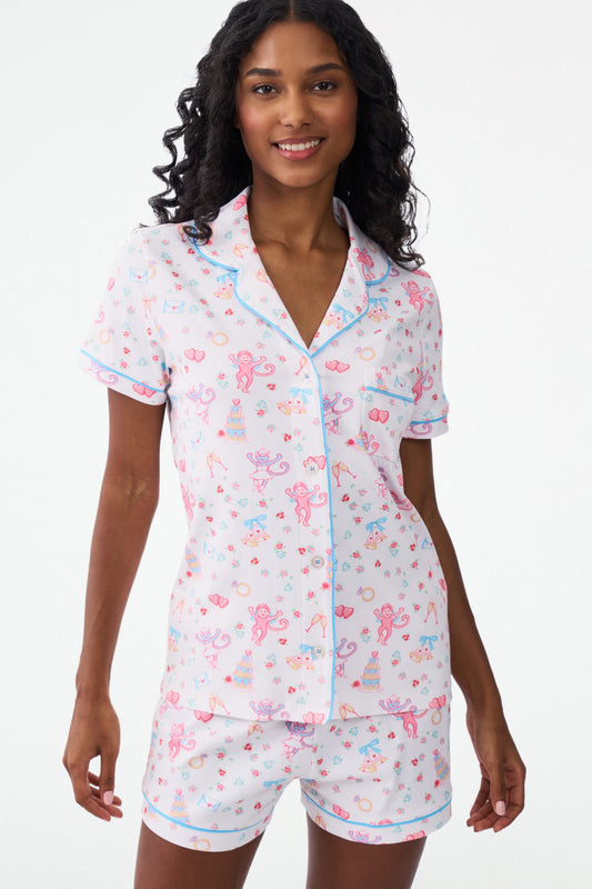 Roller Rabbit Monkey Said Yes Polo Pajamas view 1