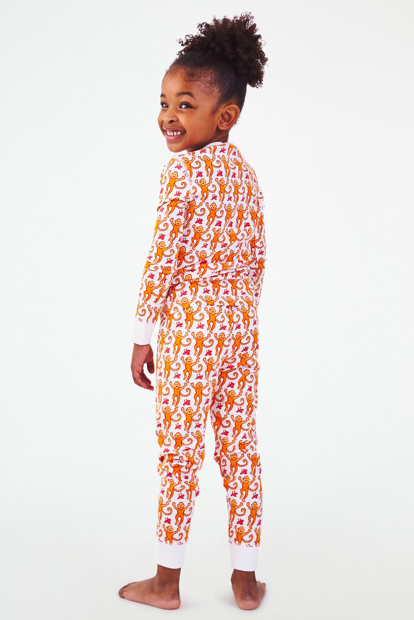 Roller Rabbit Orange Monkey Kids Pajamas view 4