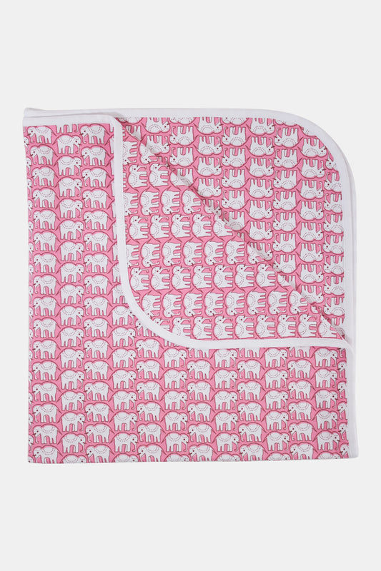 Roller Rabbit Pink Infant Hathi Receiving Blanket view 1