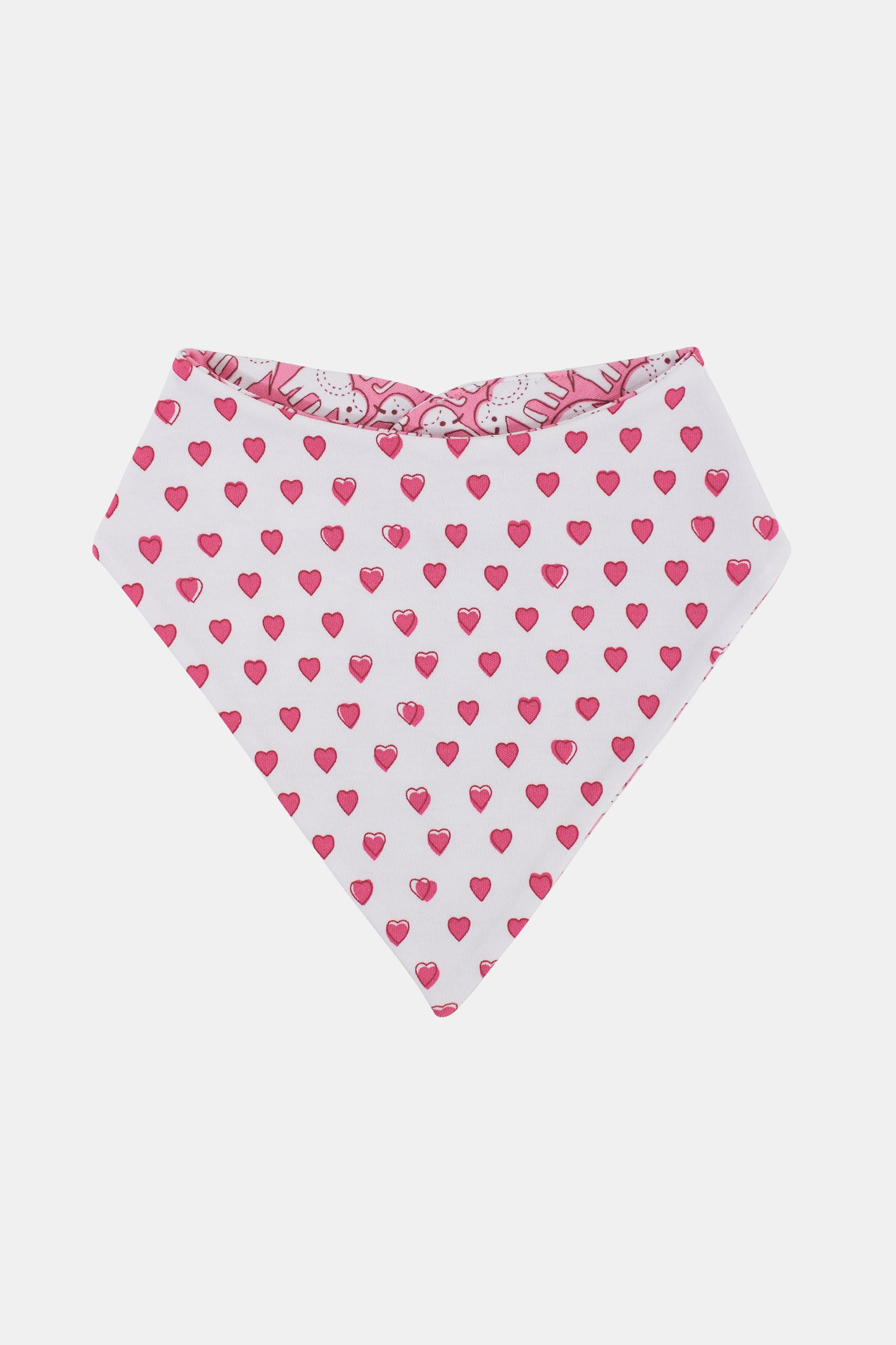 Roller Rabbit Infant Hearts & Hathi Pink Bandana Bib Set view 2