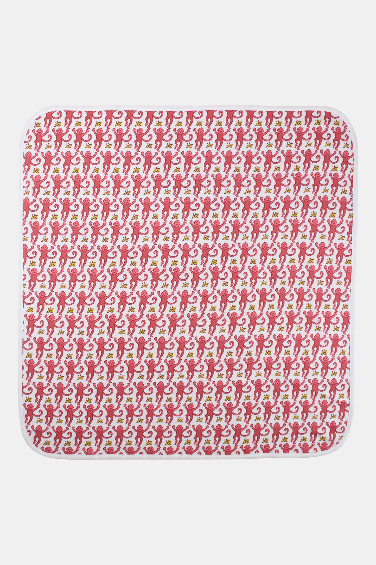 Roller Rabbit Pink Infant Monkey Receiving Blanket view 2