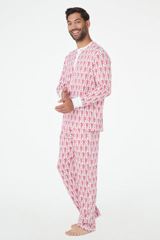 Roller Rabbit Men's Monkey Pink Spencer Pajamas