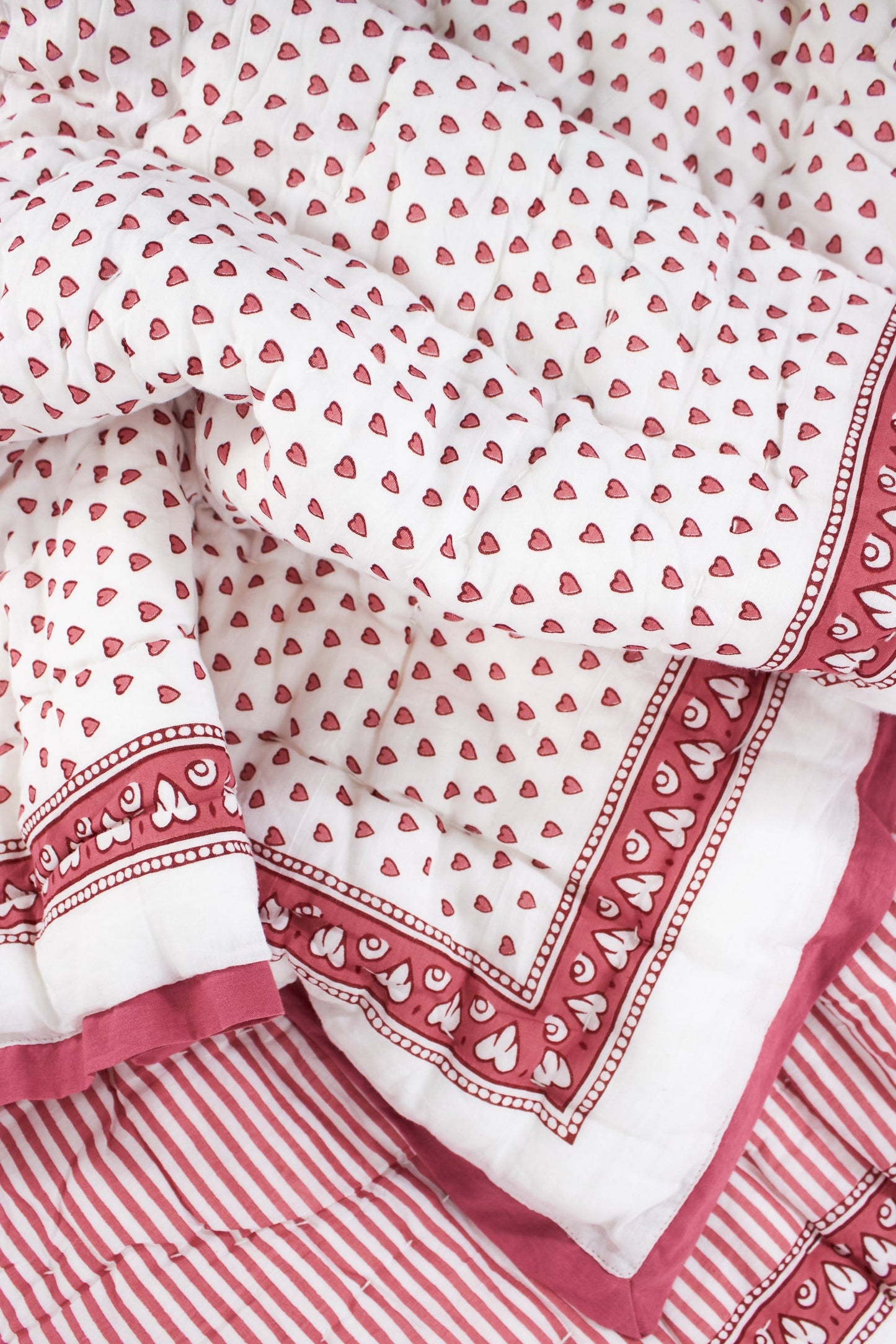 Roller Rabbit Pink Hearts Baby Quilt view 2