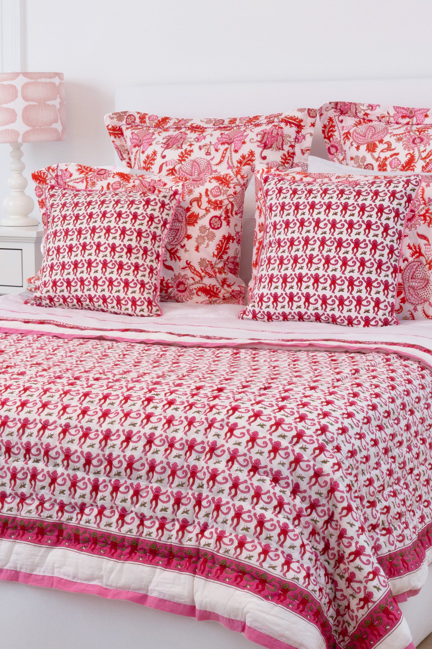 Roller Rabbit Pink Monkey Quilt view 4