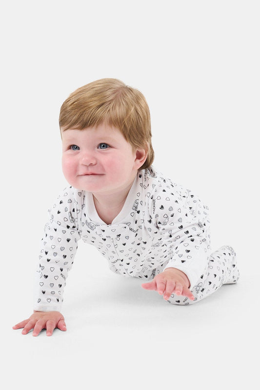 Roller Rabbit Infant Black Quilted Hearts Zipper Footie view 1