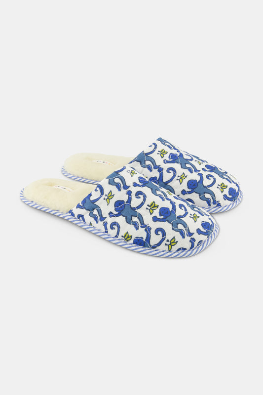 Monkey Quilted Slippers view 1