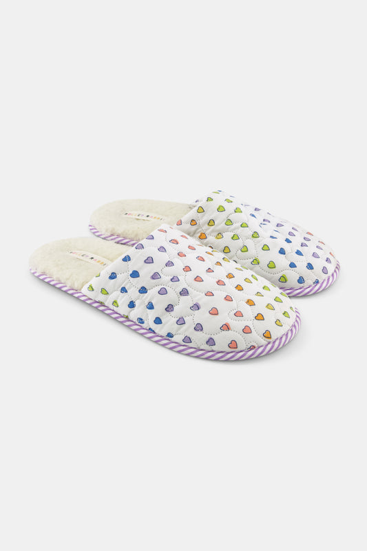 Disco Hearts Quilted Slippers view 1