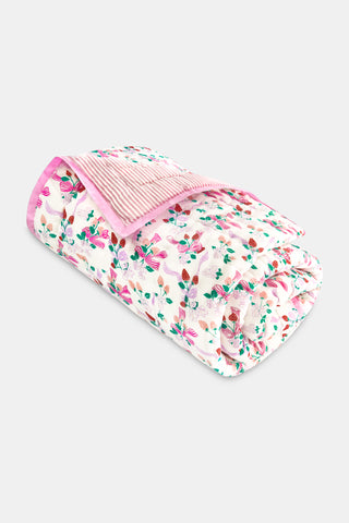 Roller Rabbit Pink Strawberry Bows Quilt