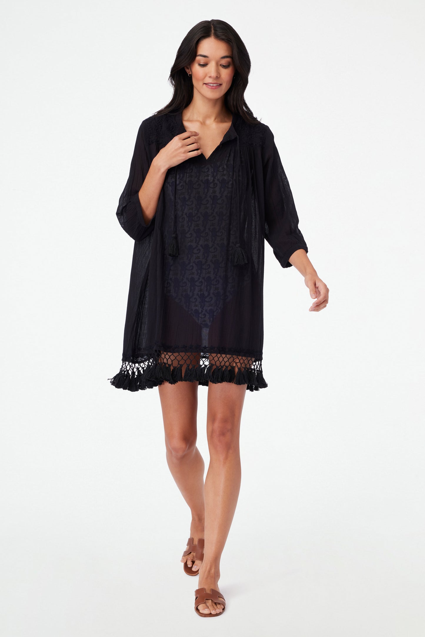 Roller Rabbit Black Lucknow Serafina Tunic view 4