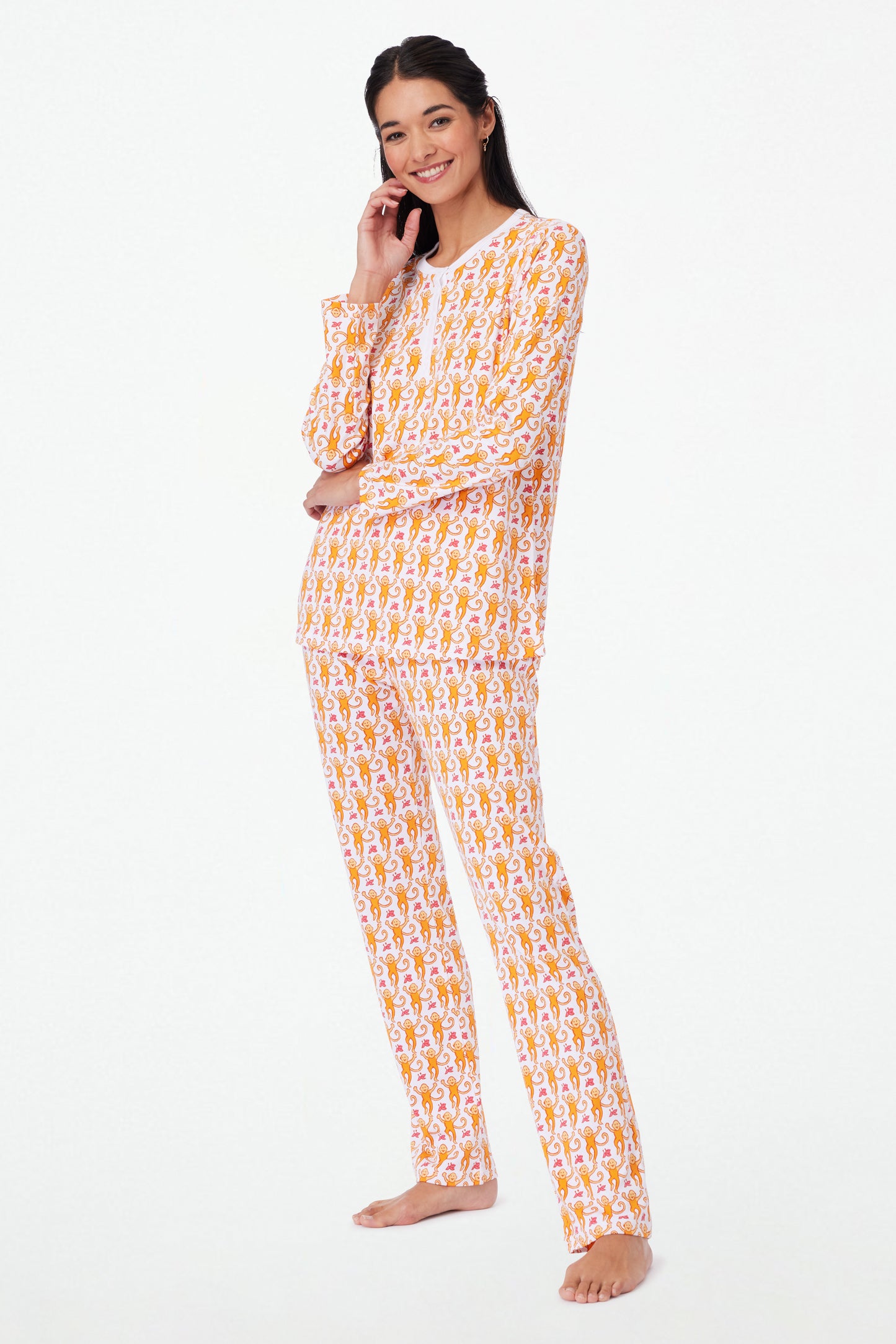 Roller Rabbit Orange Monkey Pajamas view 2