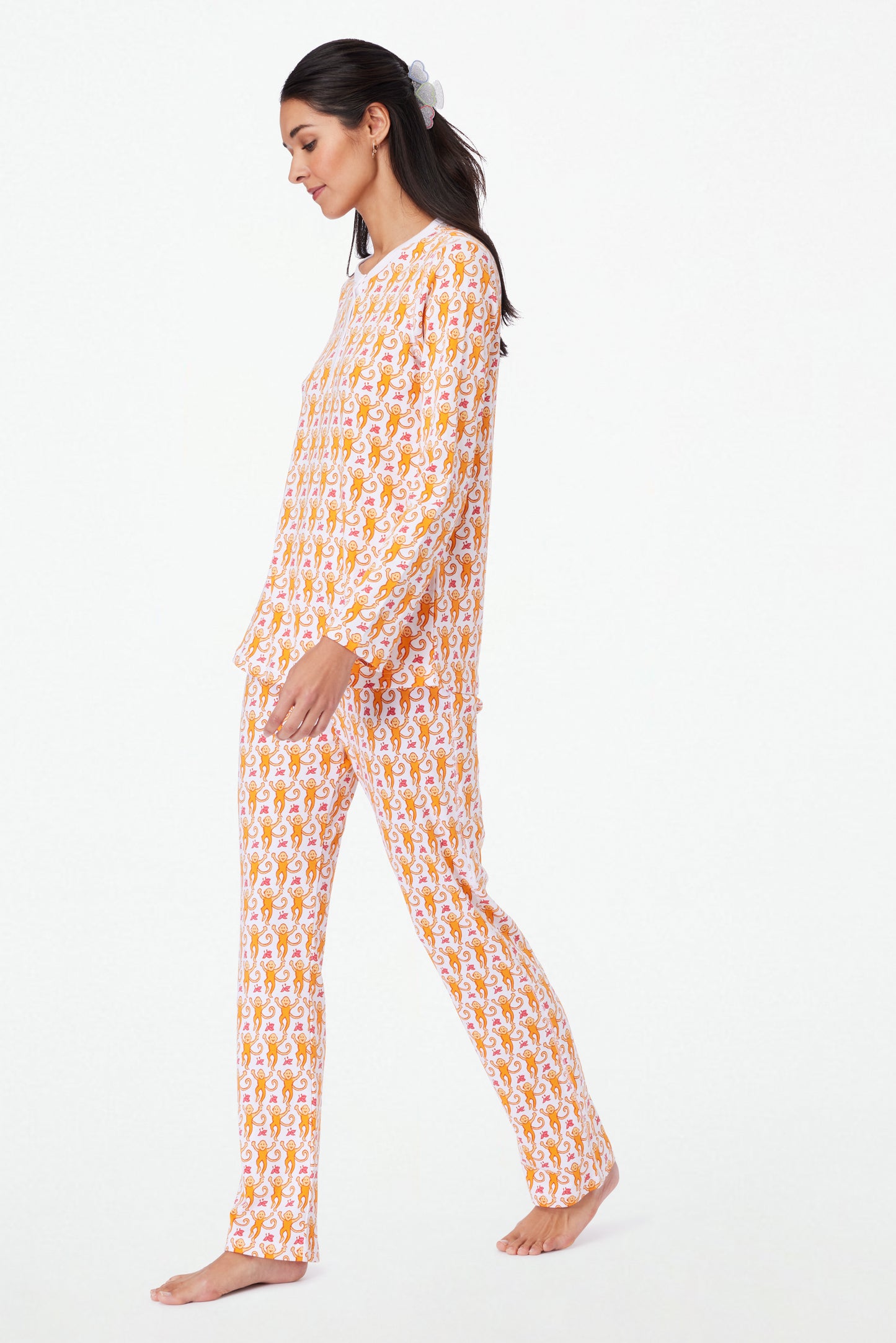 Roller Rabbit Orange Monkey Pajamas view 3