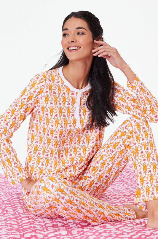 Roller Rabbit Orange Monkey Pajamas view 1