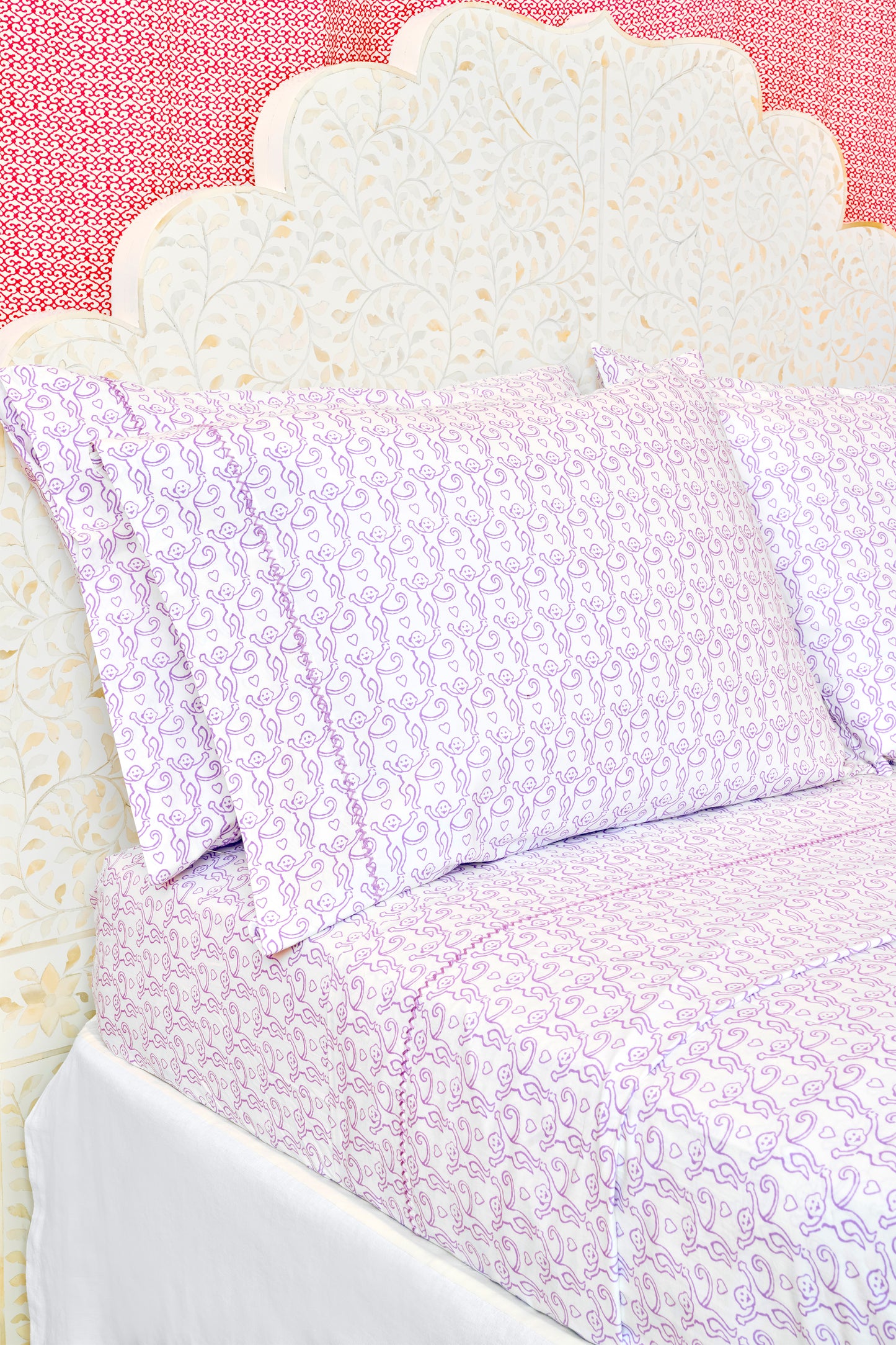 Roller Rabbit Lovely Monkey Sheet Set Lilac view 1
