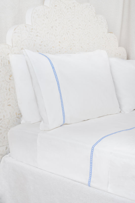 Roller Rabbit Francis Embroidered Blue Pillowcase Set view 1