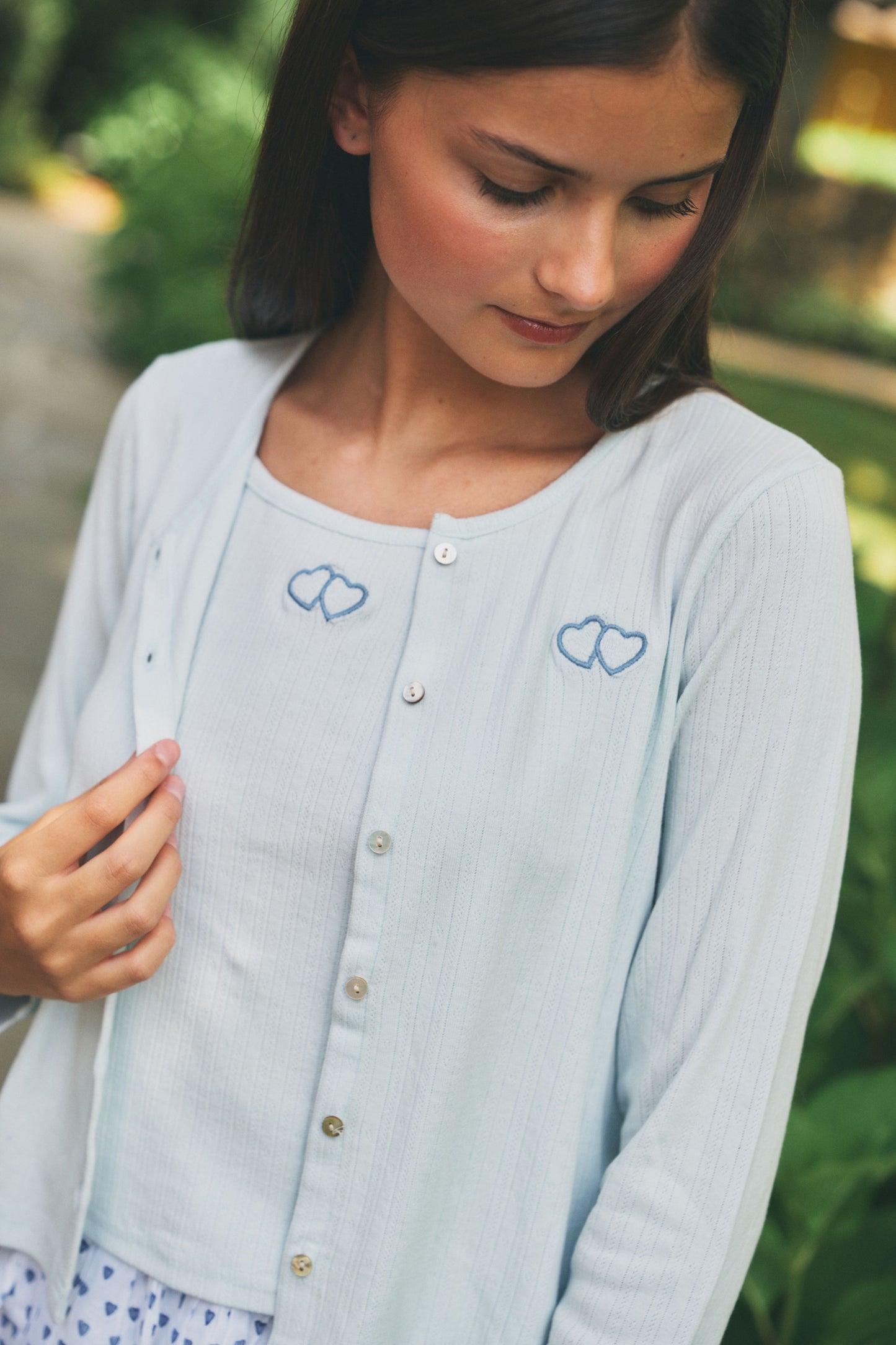 Kids Hearts Pointelle Heidi Cardigan view 2