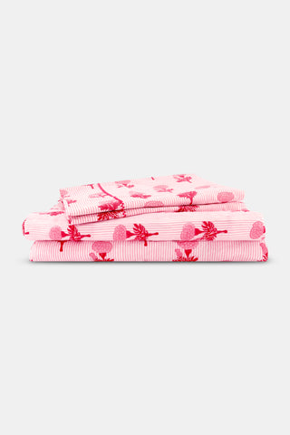Roller Rabbit Pink Marigold Stripe Sheet Set