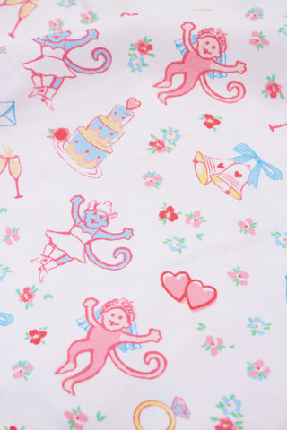 Roller Rabbit Monkey Said Yes Blake Robe White