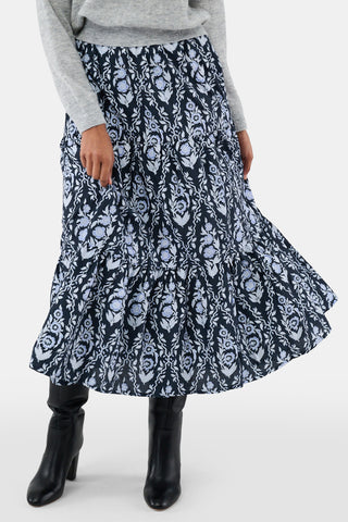 ROLLER RABBIT NAVY TRELLIS FLORAL CARLISA SKIRT