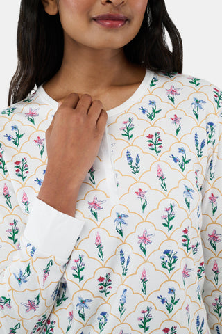 ROLLER RABBIT WHITE WILDFLOWER JEMINA HUNTER PAJAMAS