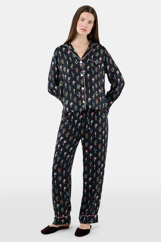 ROLLER RABBIT BLACK WILDFLOWER DITSY LOUNGEWEAR