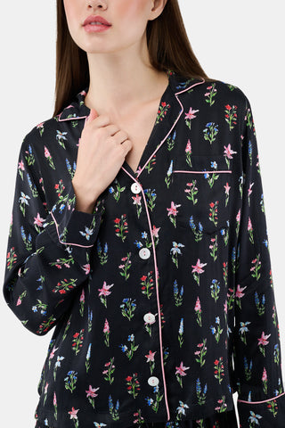 ROLLER RABBIT BLACK WILDFLOWER DITSY LOUNGEWEAR