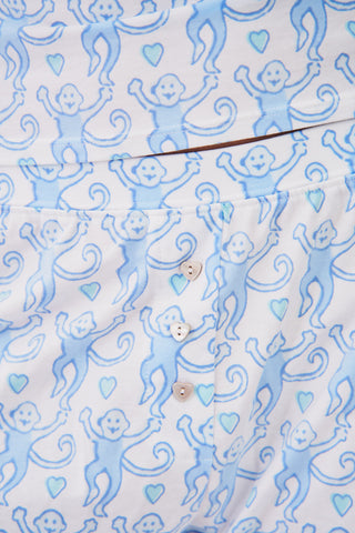 Roller Rabbit Blue Lovely Monkey Jones Shortie