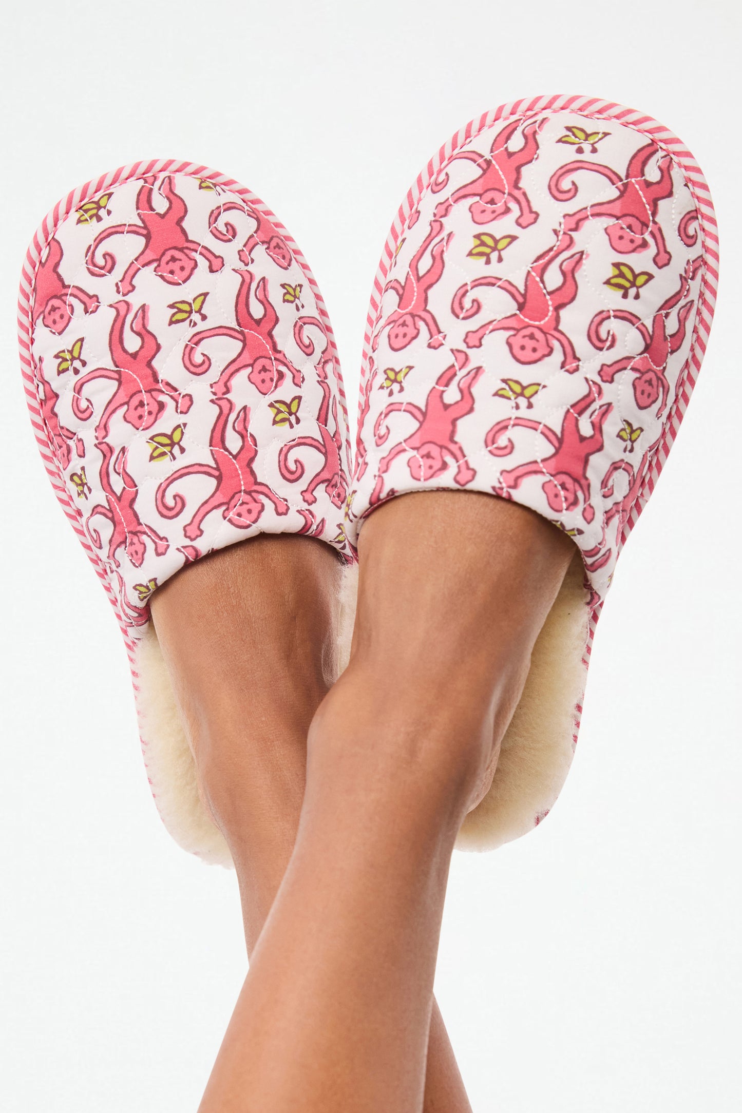 Monkey Quilted Slippers view 2