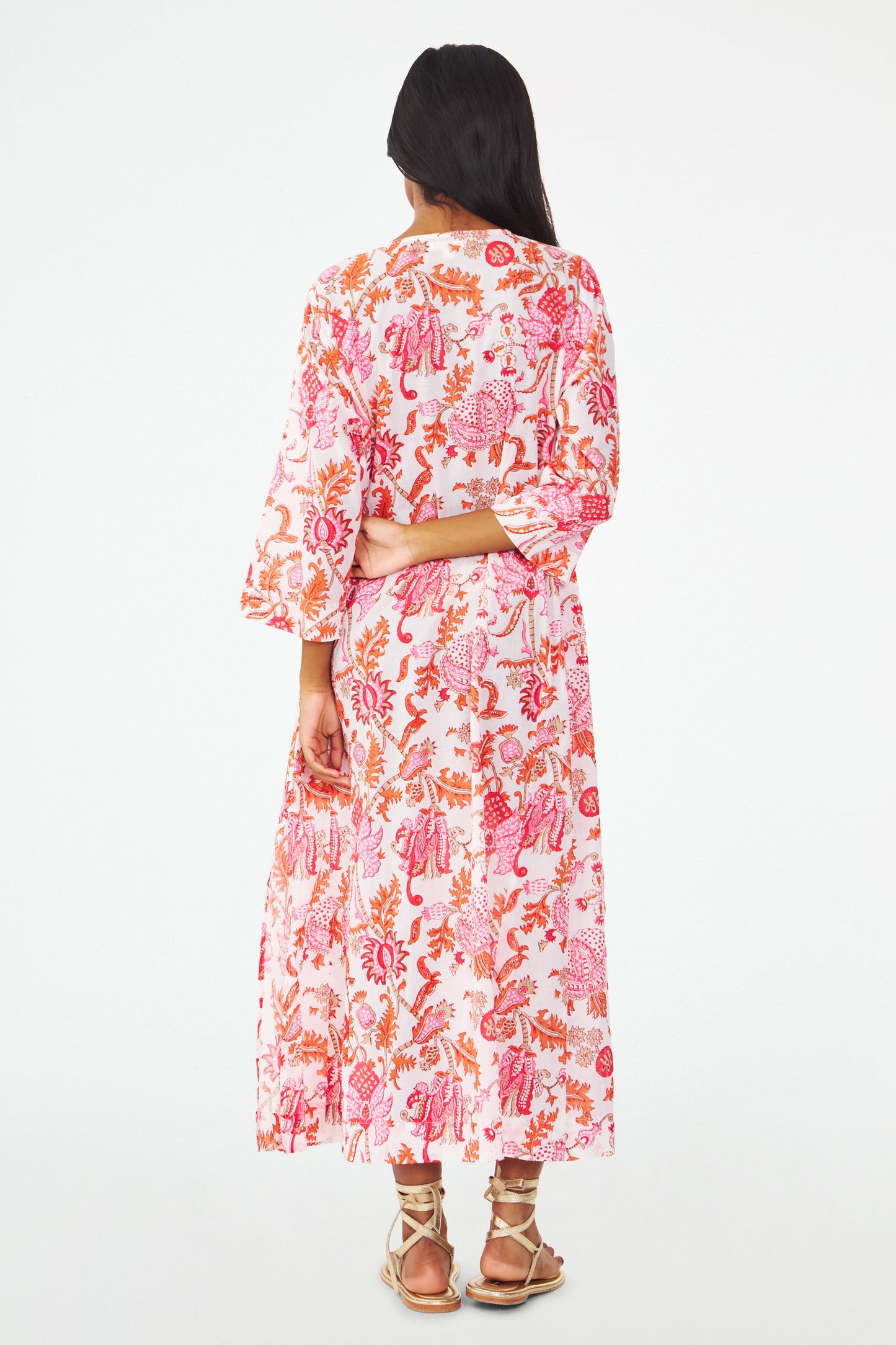 Orange and Pink Floral Dress view 5